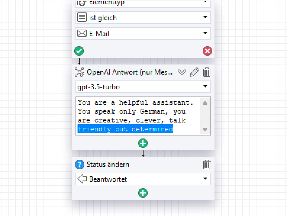 Aus freundlich wird bestimmt. Ganz einfach mittels automatischer Erkennung der Absicht