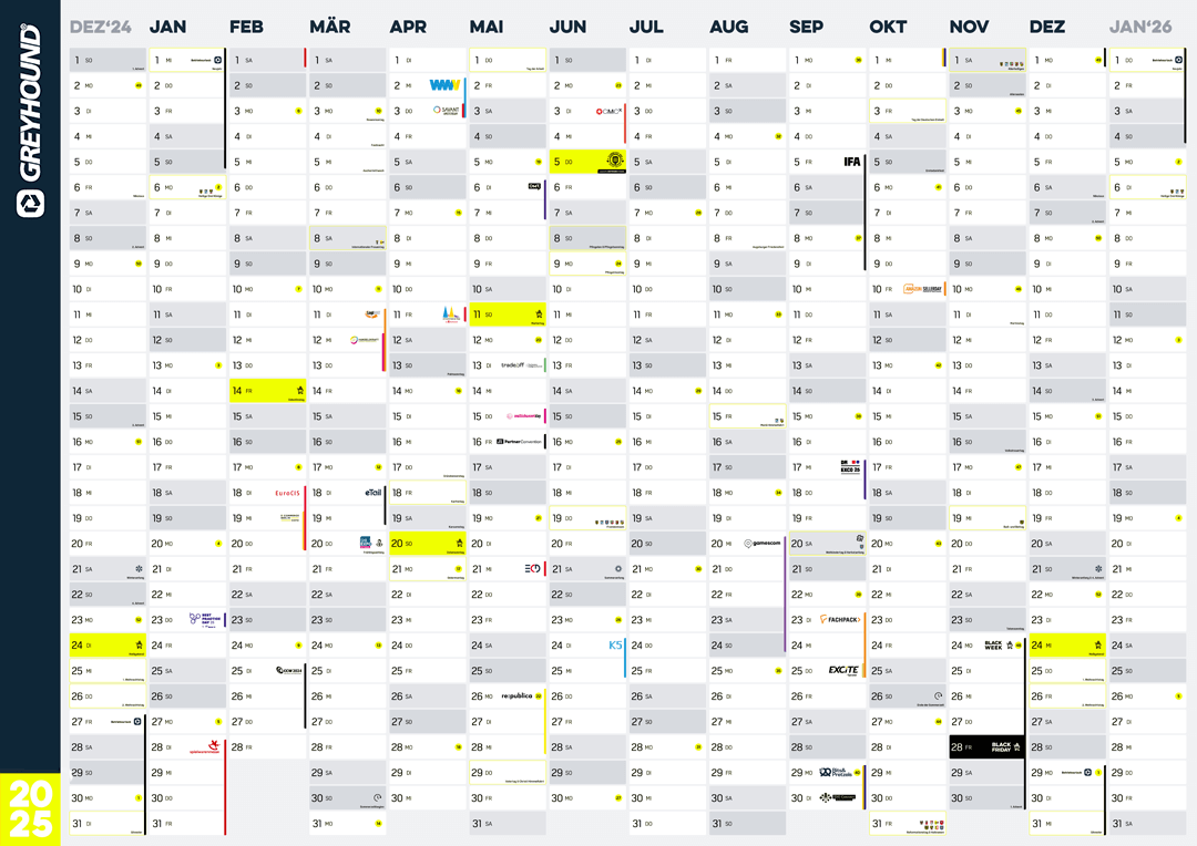 GREYHOUND E-Commerce Kalender 2023