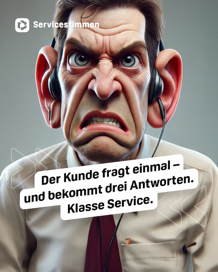 Genervter Service-Mitarbeiter: Kunde fragt – drei Antworten